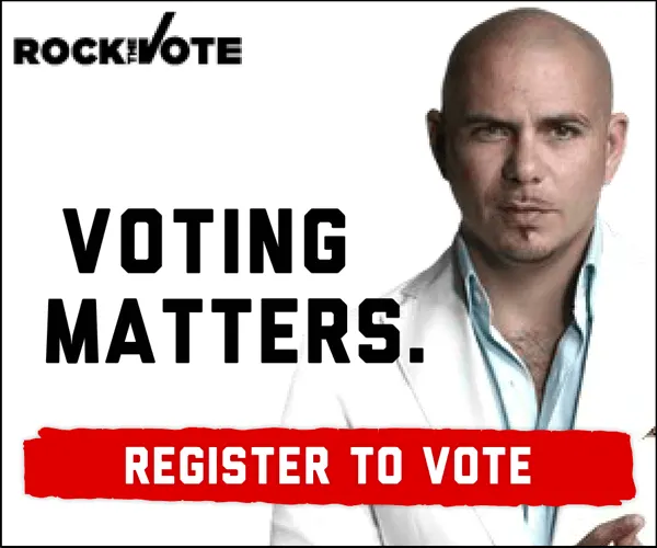 ROCK THE VOTE Register to Vote Banner Ad