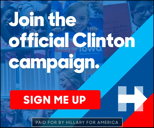 HILLARY FOR AMERICA Sing up Banner Ad