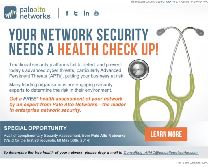 PALOALTO NETWORKS Static email