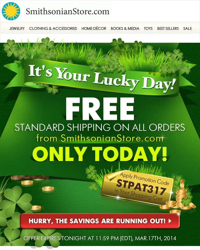 SMITHSONIAN STORE Holiday static email design